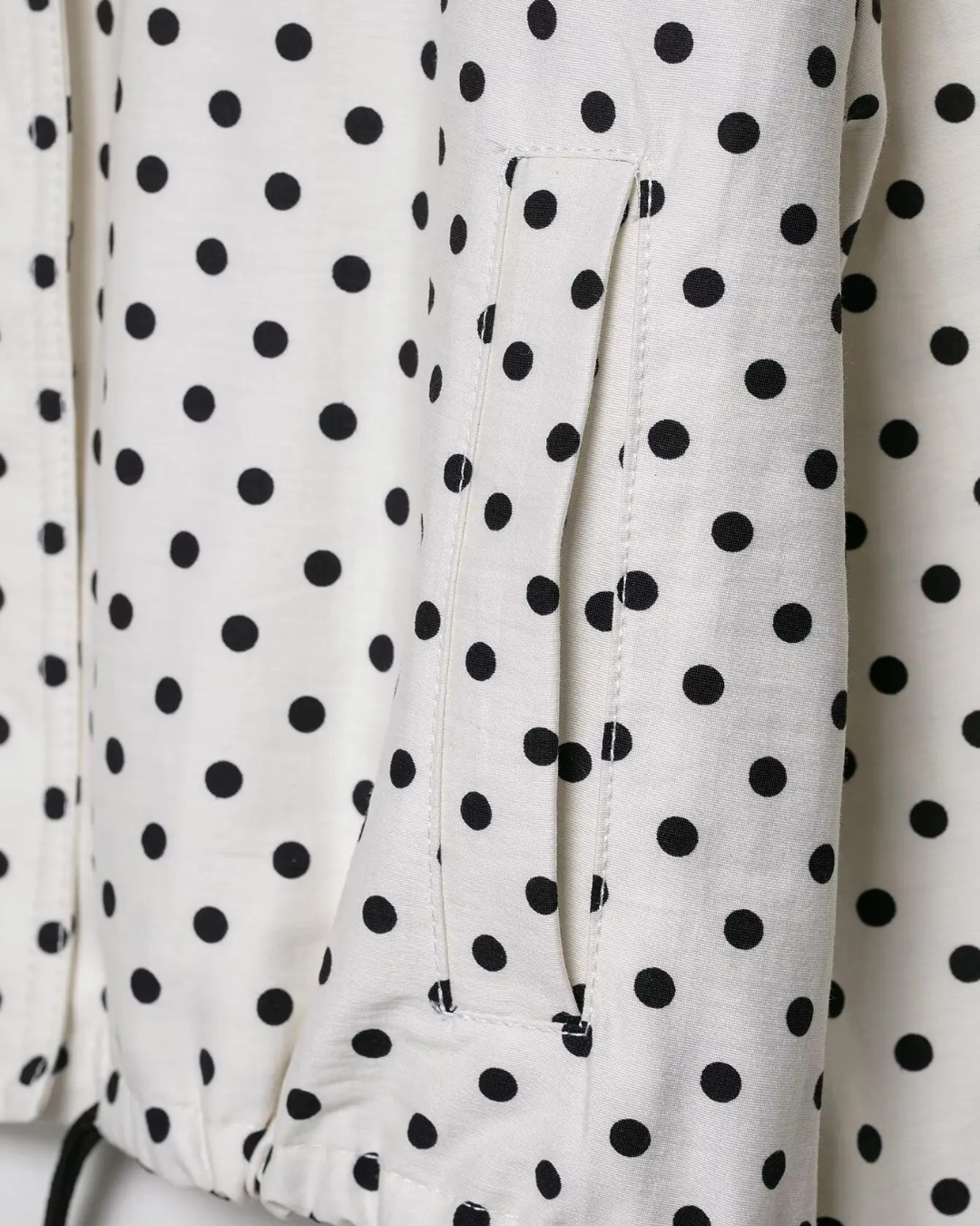 Polka Dot Herfstjas met Rits en Zakken voor Dames