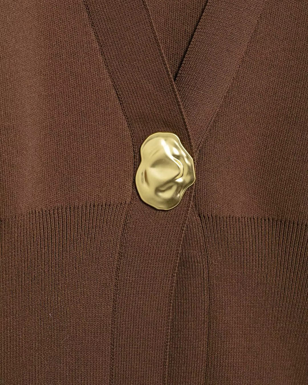 Elegante Gebreid V-hals Vest met Lange Mouwen voor Dames