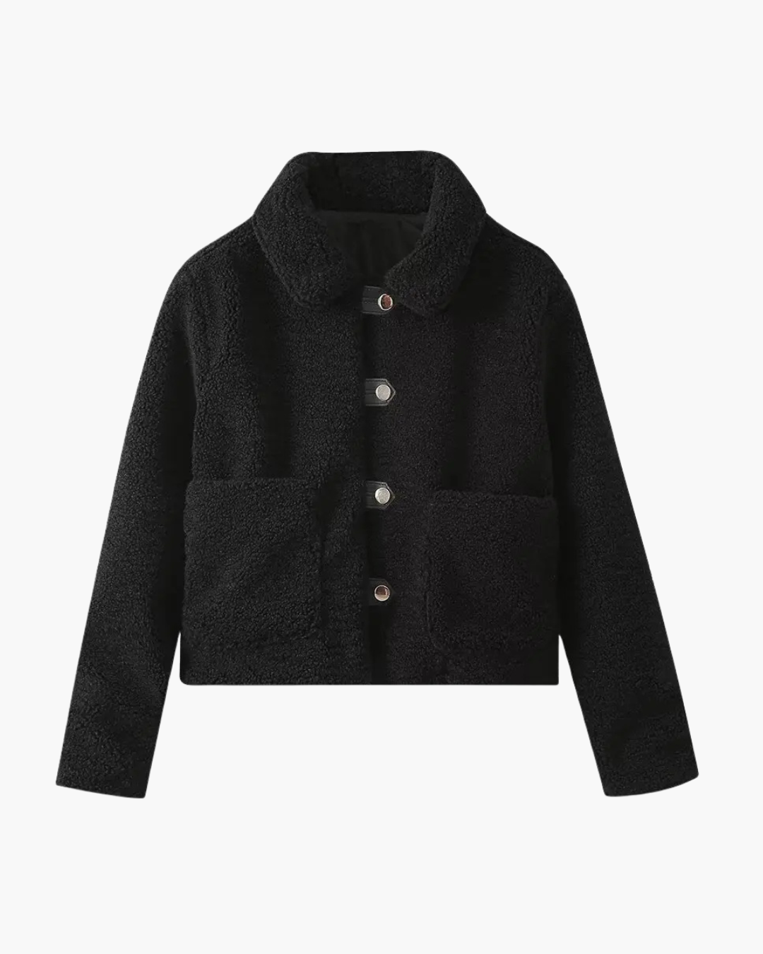 Casual Effen Winterjas met Knopen en Kraag voor Dames