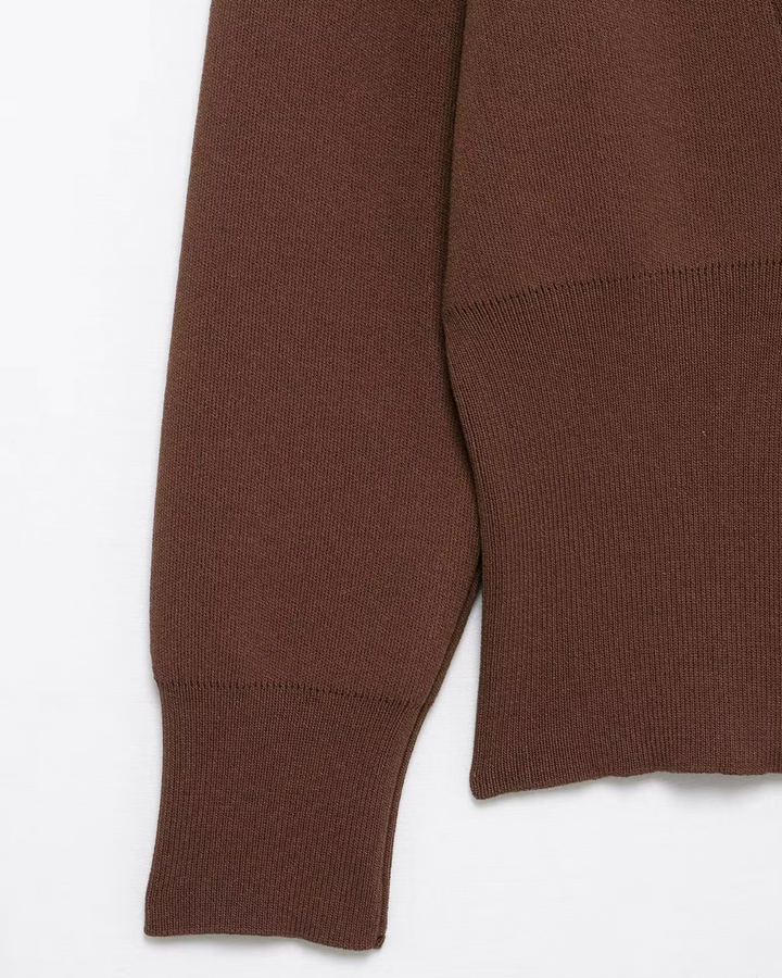 Elegante Gebreid V-hals Vest met Lange Mouwen voor Dames