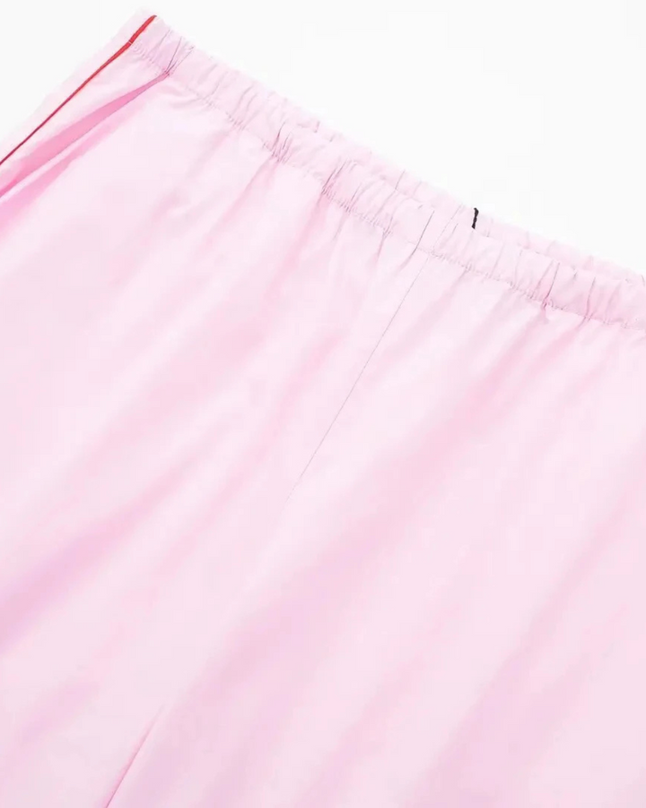 Casual Roze Broek Pak met Cropped Blouse voor Dames