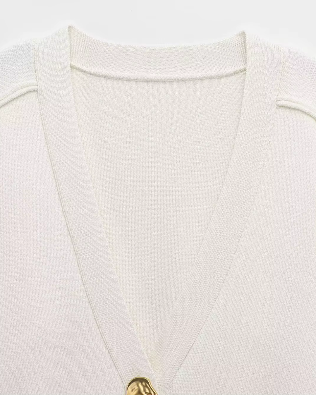 Elegante Gebreid V-hals Vest met Lange Mouwen voor Dames