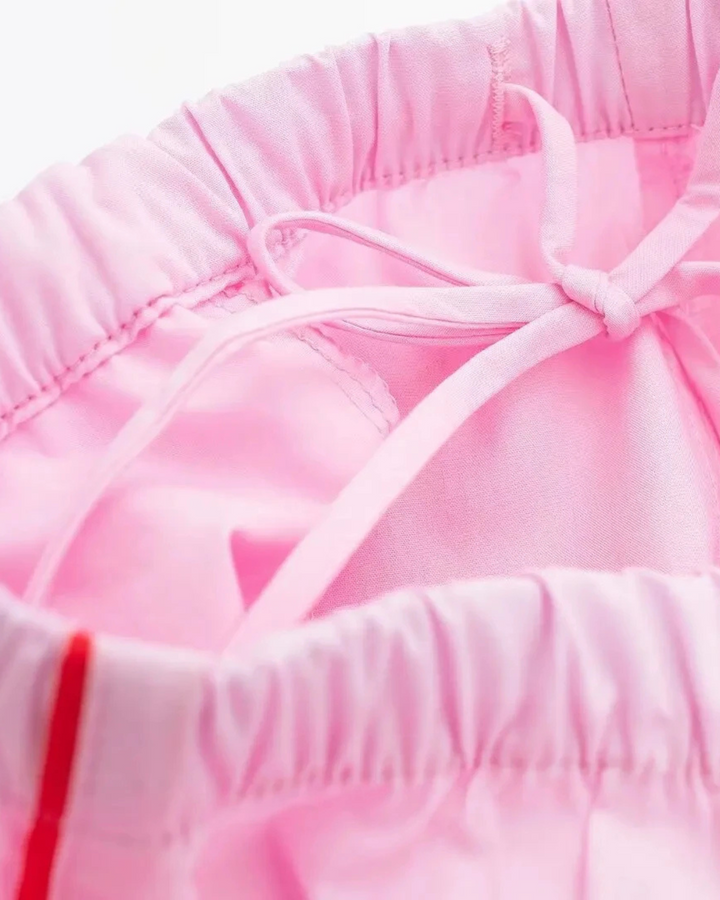 Casual Roze Broek Pak met Cropped Blouse voor Dames