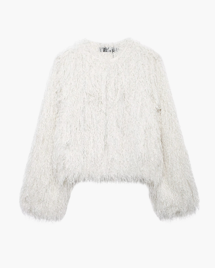 Elegante Cropped Jas van Zacht Pluche Nepbont voor Dames