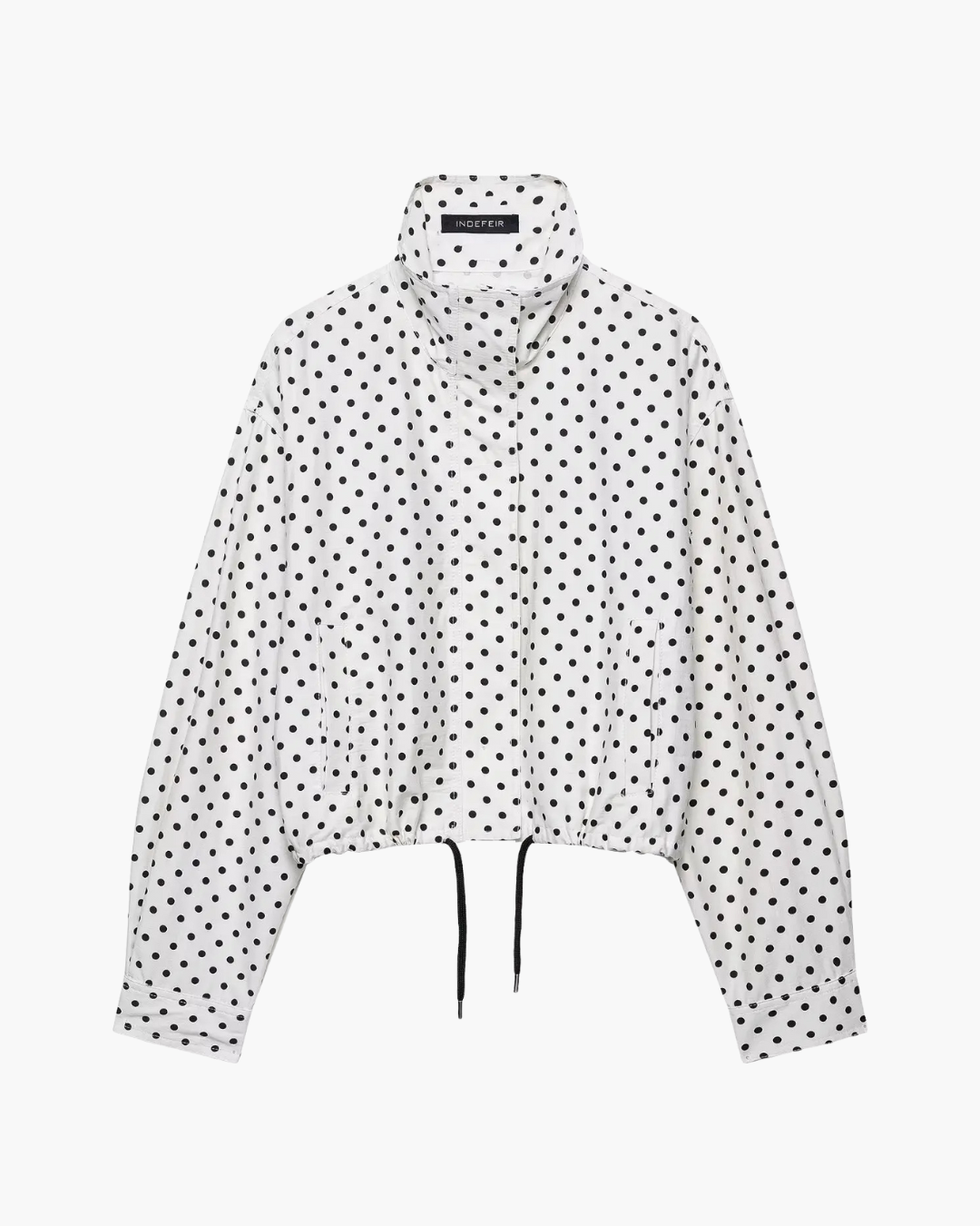 Polka Dot Herfstjas met Rits en Zakken voor Dames