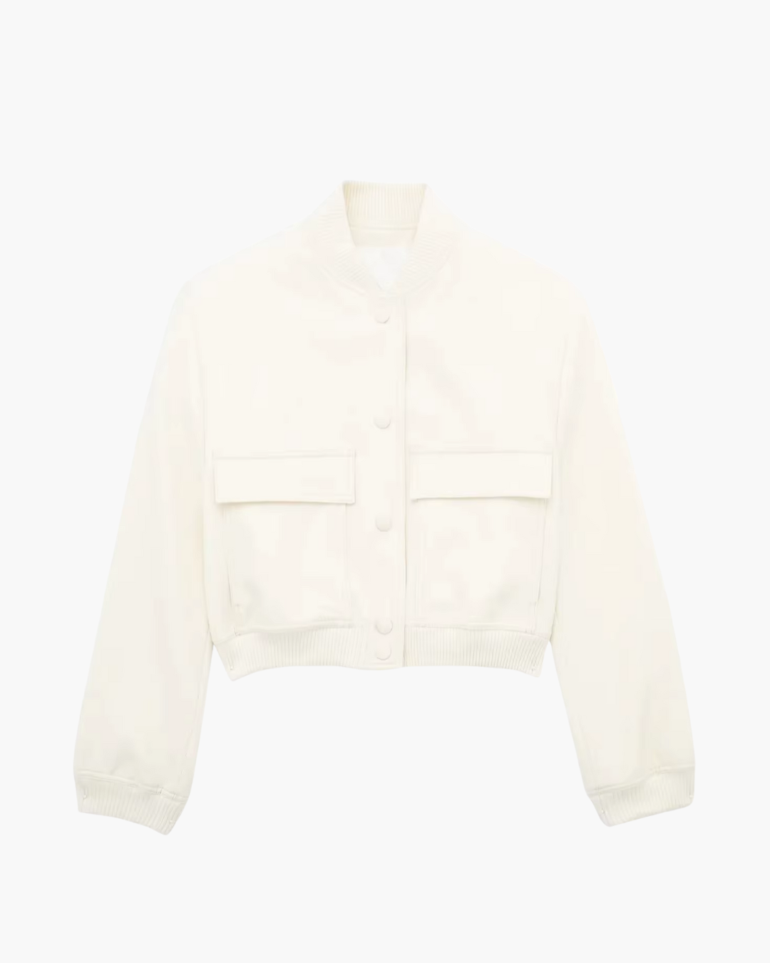 Elegante Witte Bomberjack voor Dames