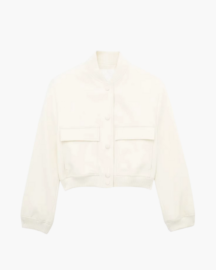 Elegante Witte Bomberjack voor Dames