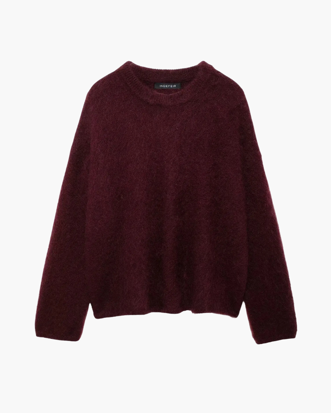 Warme Bordeaux Rode Gebreide Trui voor Dames