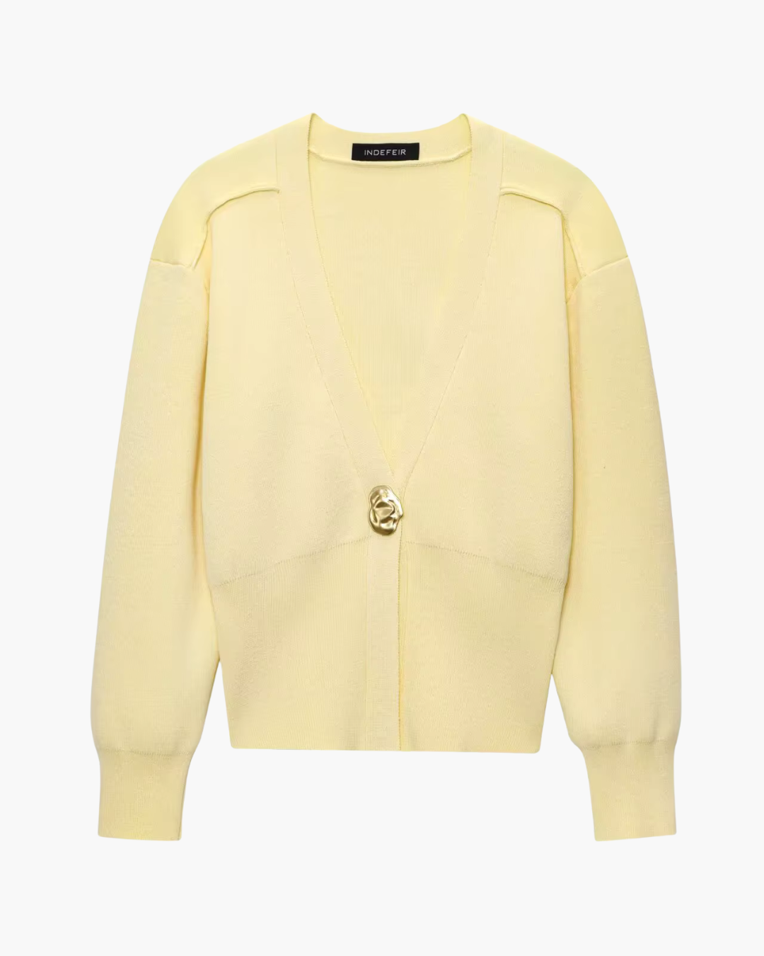 Elegante Gebreid V-hals Vest met Lange Mouwen voor Dames