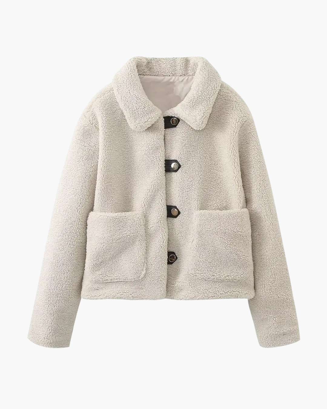 Casual Effen Winterjas met Knopen en Kraag voor Dames