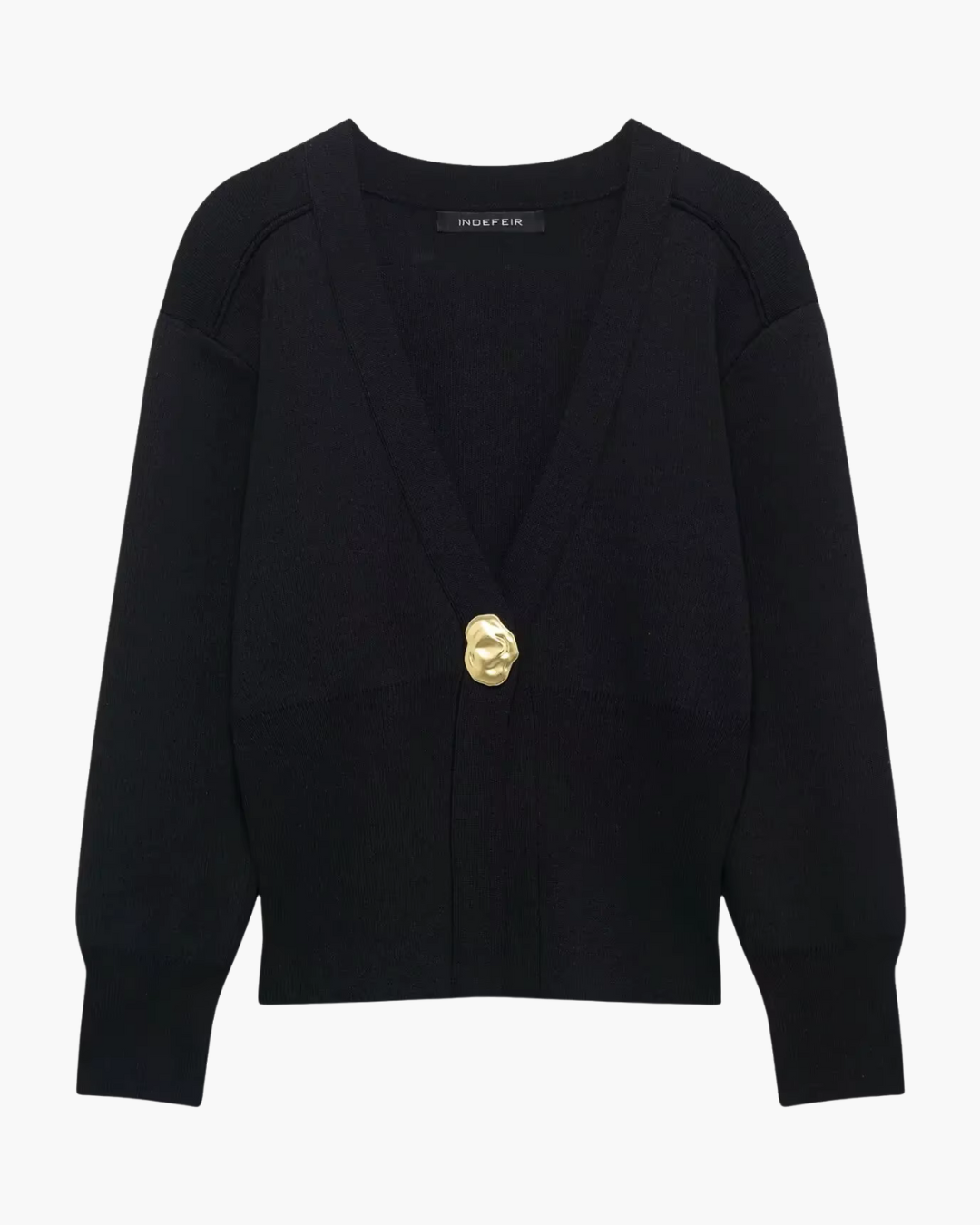 Elegante Gebreid V-hals Vest met Lange Mouwen voor Dames