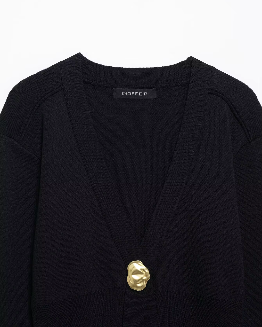 Elegante Gebreid V-hals Vest met Lange Mouwen voor Dames