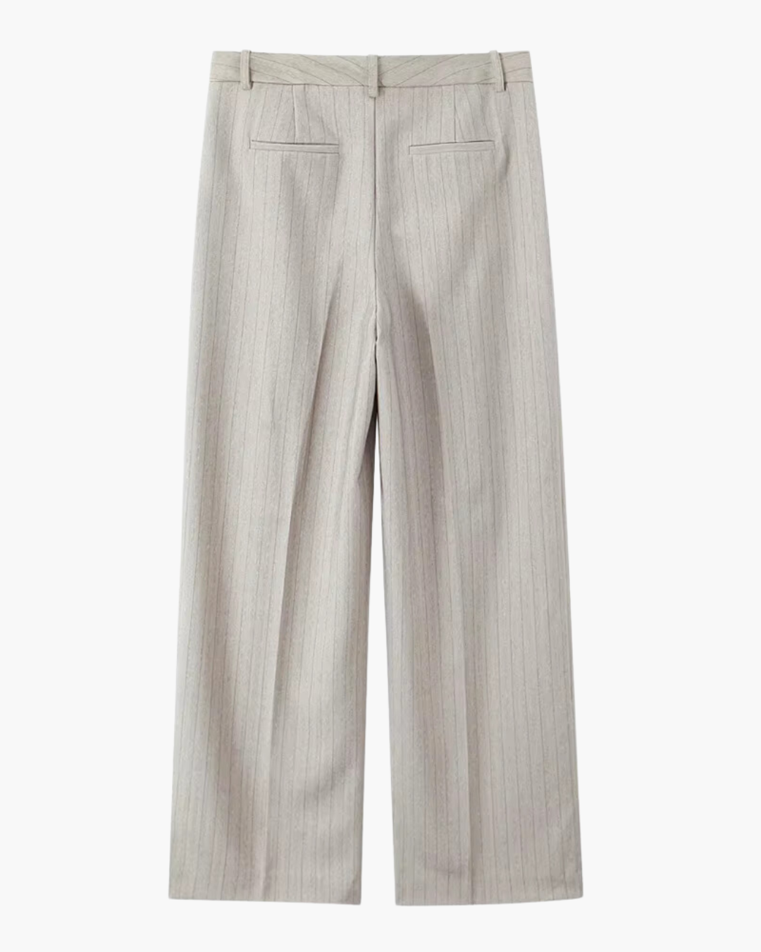 Gestreepte Beige Wijde Pijpen Pantalon voor Dames