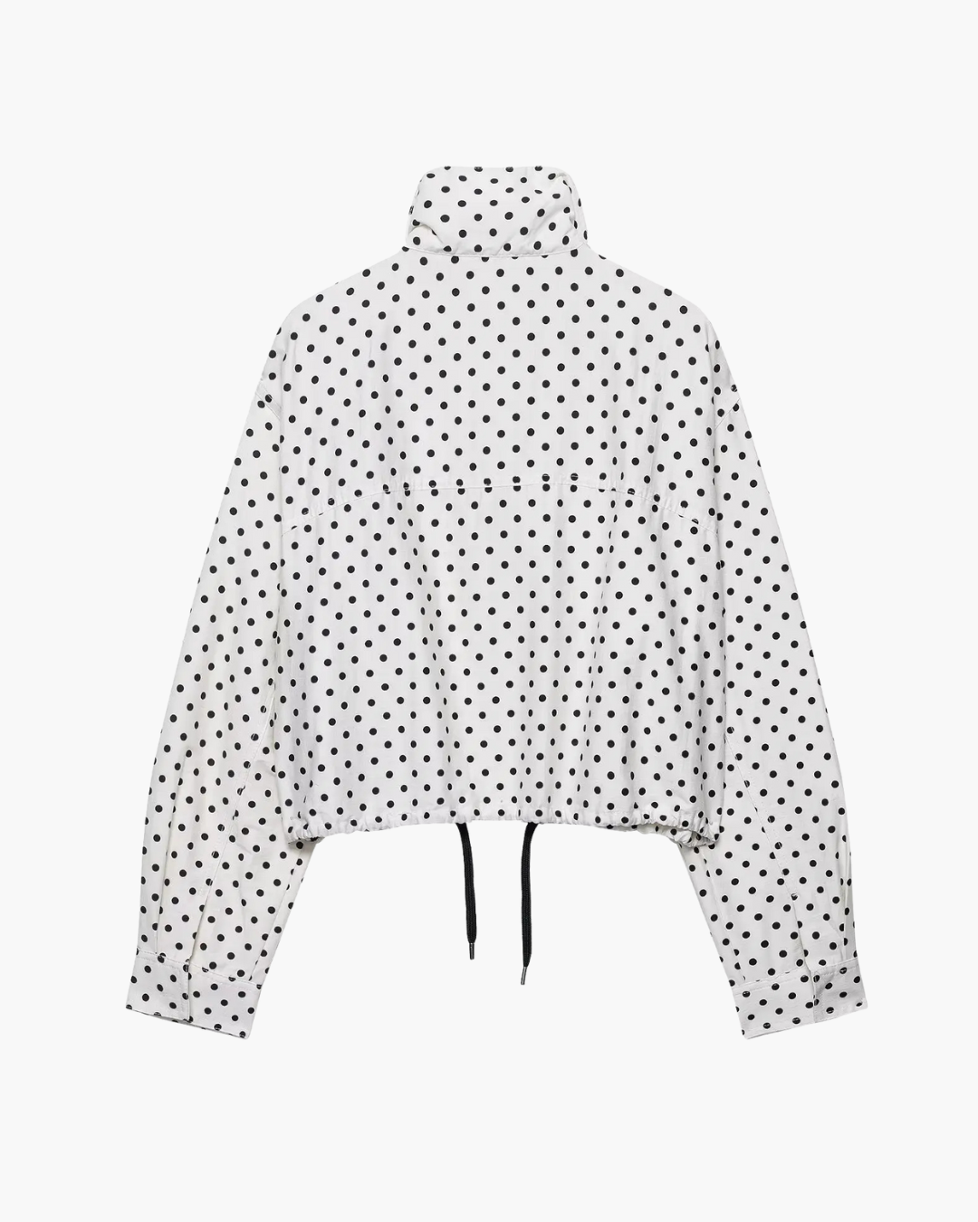 Polka Dot Herfstjas met Rits en Zakken voor Dames