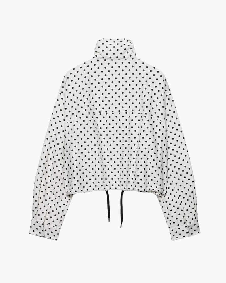 Polka Dot Herfstjas met Rits en Zakken voor Dames