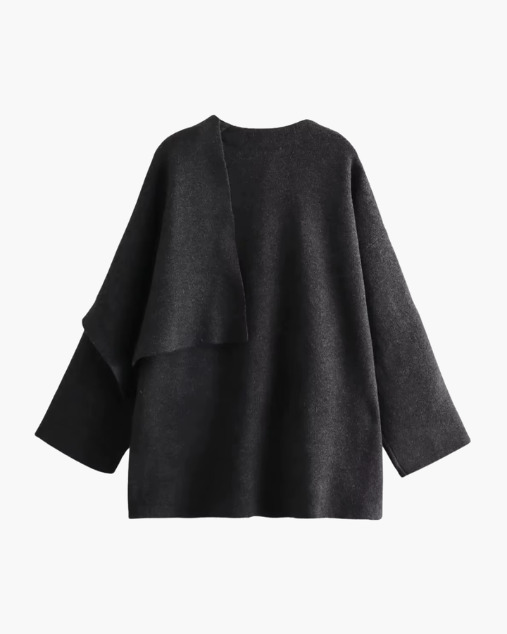 Elegante Asymmetrische Gebreide Sjaal Jas voor Dames
