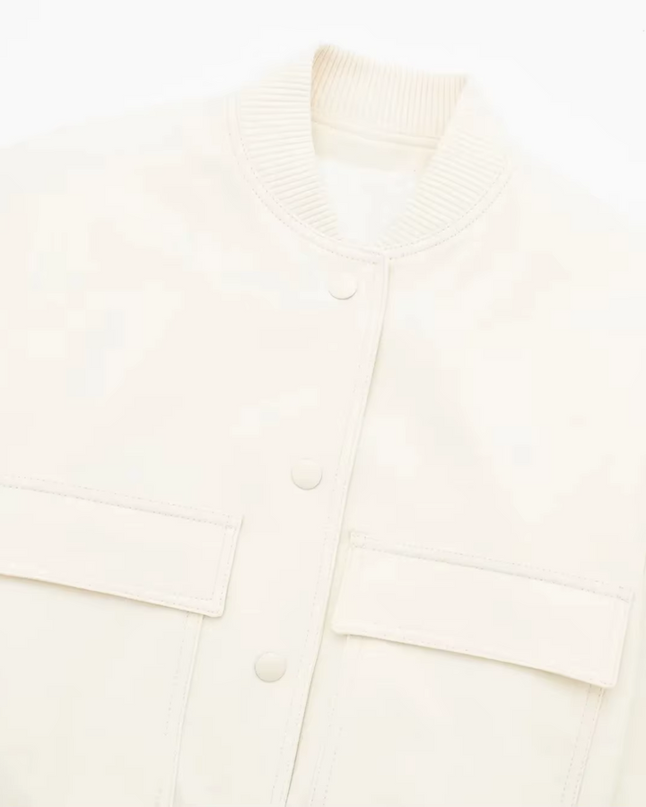 Elegante Witte Bomberjack voor Dames