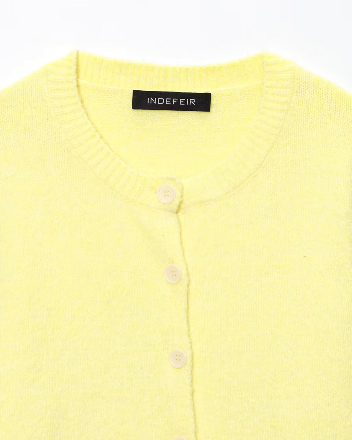 Casual Geel Gebreid Vest Met Knopen voor Dames