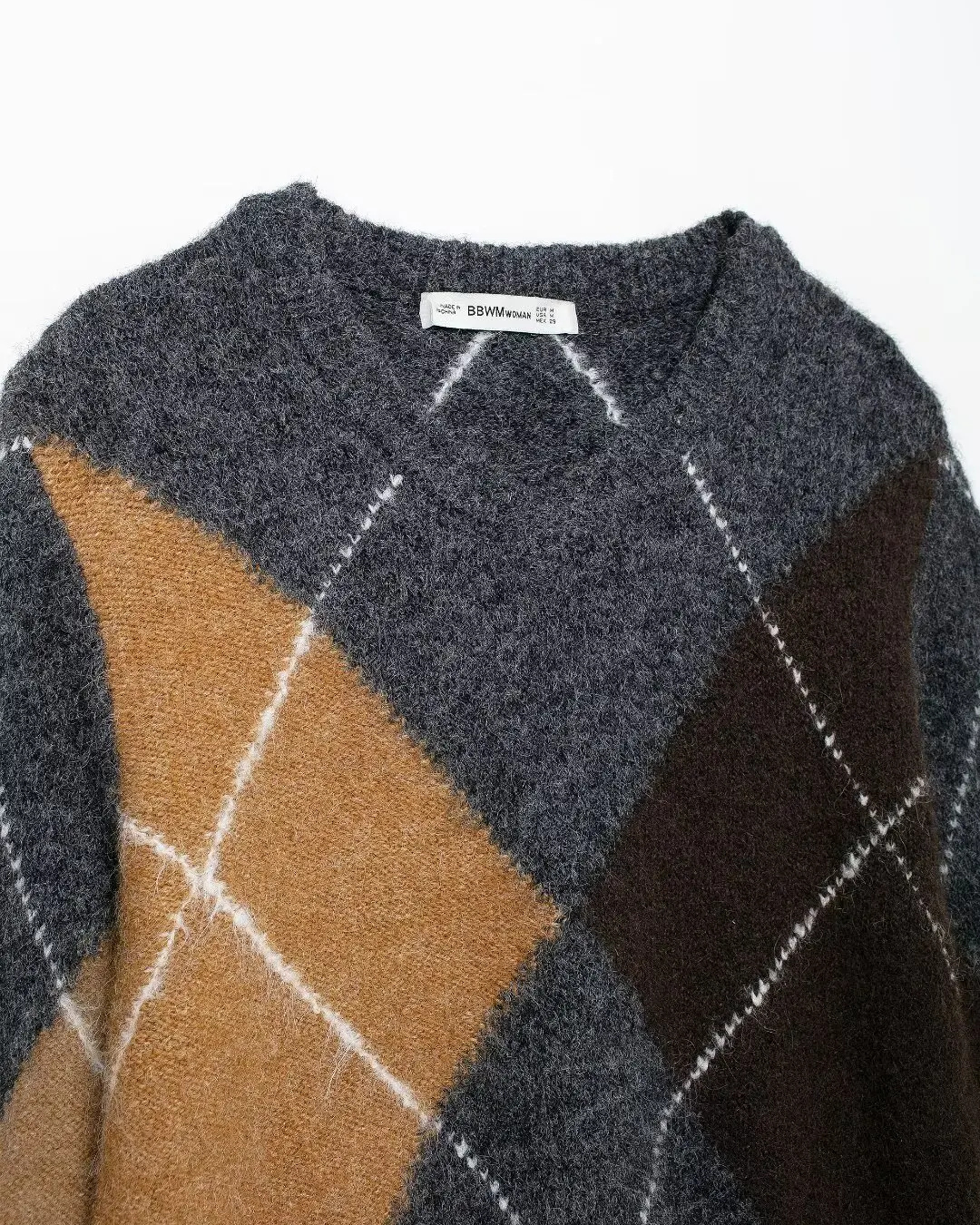 Stijlvolle Geruite Trui met V-hals voor Dames