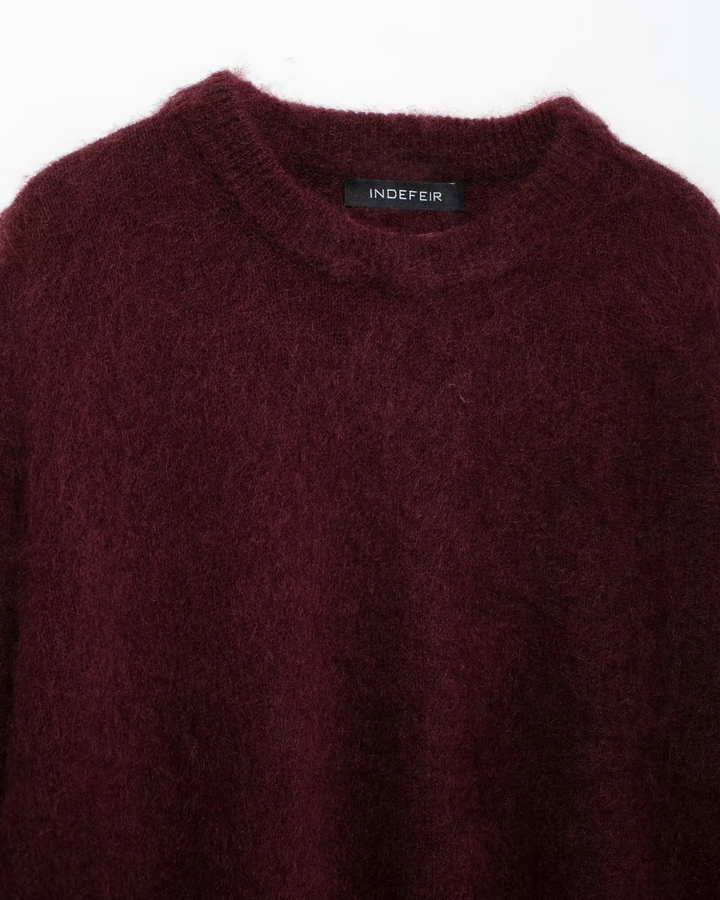 Warme Bordeaux Rode Gebreide Trui voor Dames