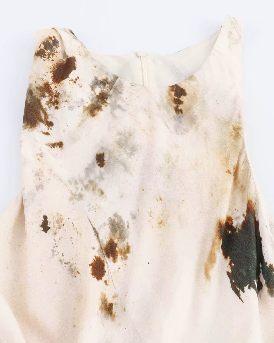 Chique Geplooide Mouwloze Enkeljurk met Rits voor Dames