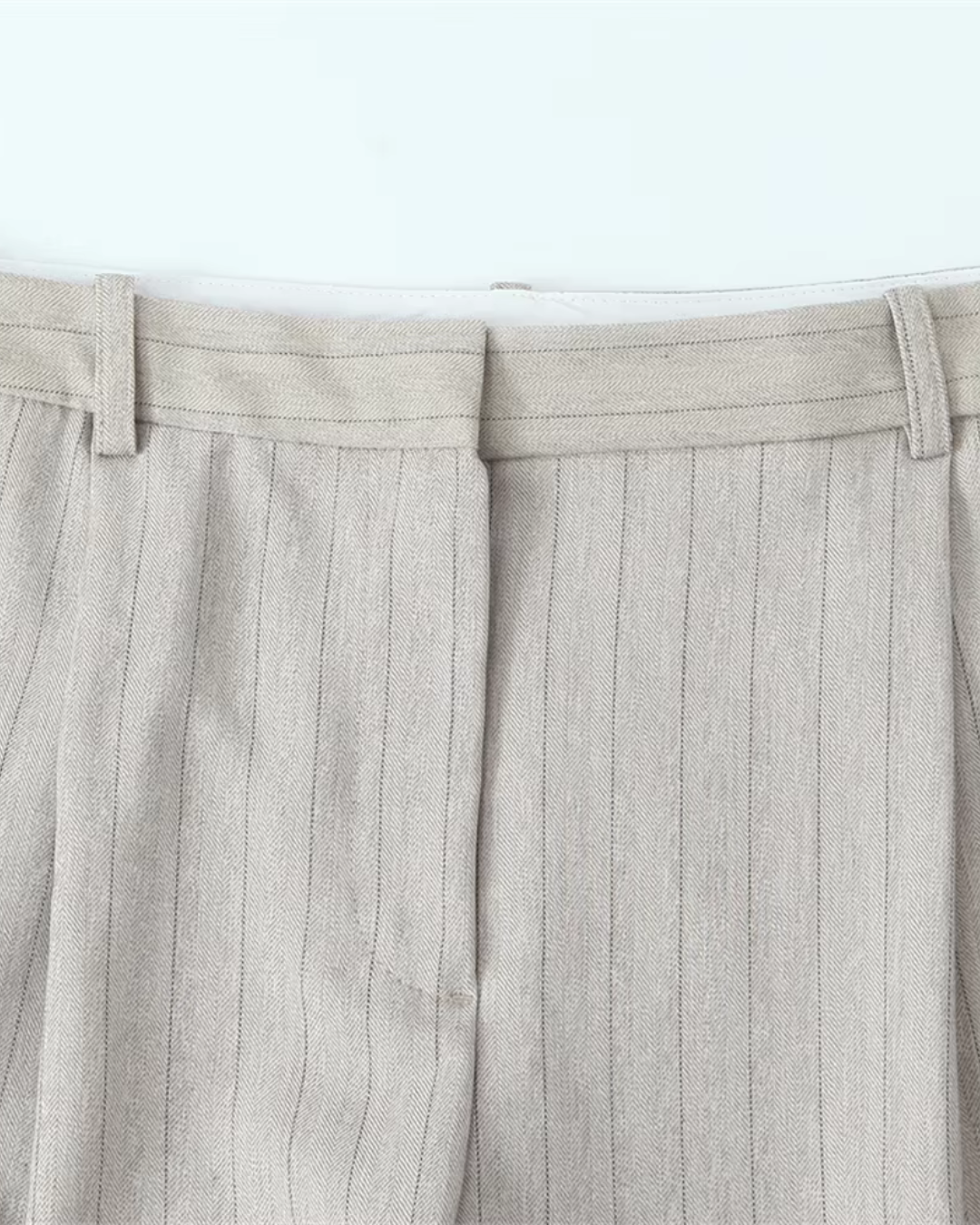 Gestreepte Beige Wijde Pijpen Pantalon voor Dames