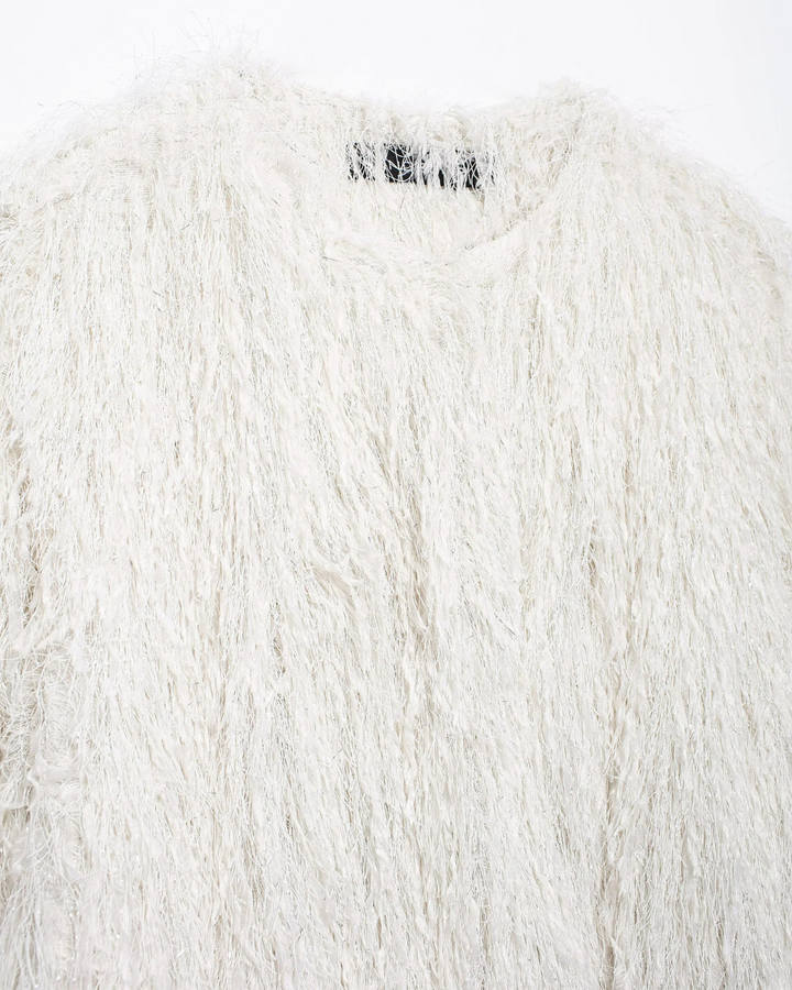 Elegante Cropped Jas van Zacht Pluche Nepbont voor Dames