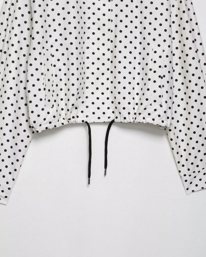 Polka Dot Herfstjas met Rits en Zakken voor Dames