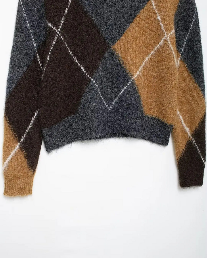 Stijlvolle Geruite Trui met V-hals voor Dames