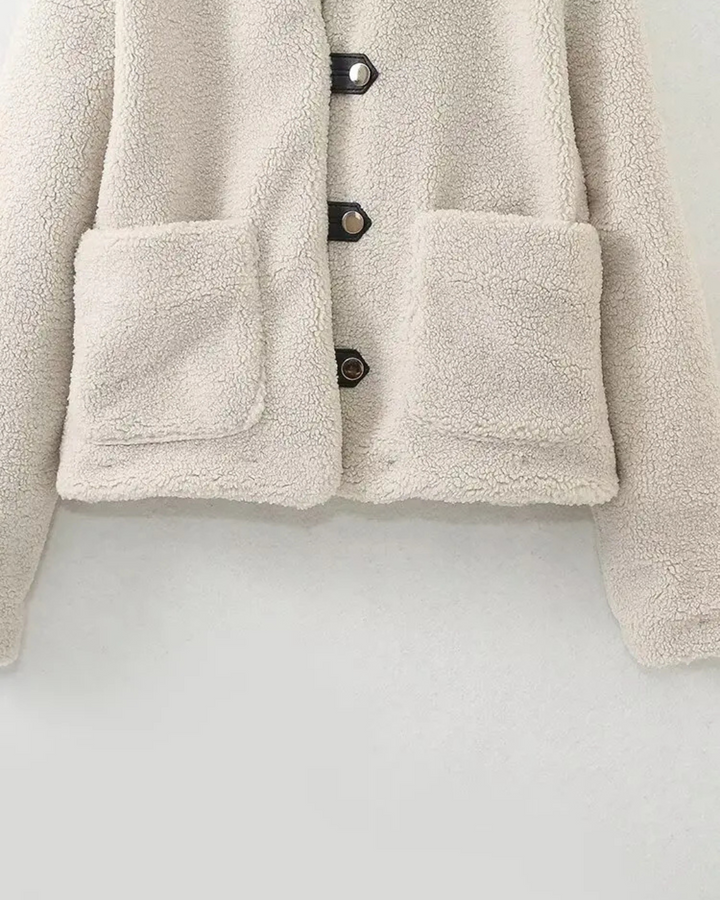 Casual Effen Winterjas met Knopen en Kraag voor Dames