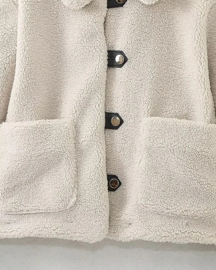 Casual Effen Winterjas met Knopen en Kraag voor Dames