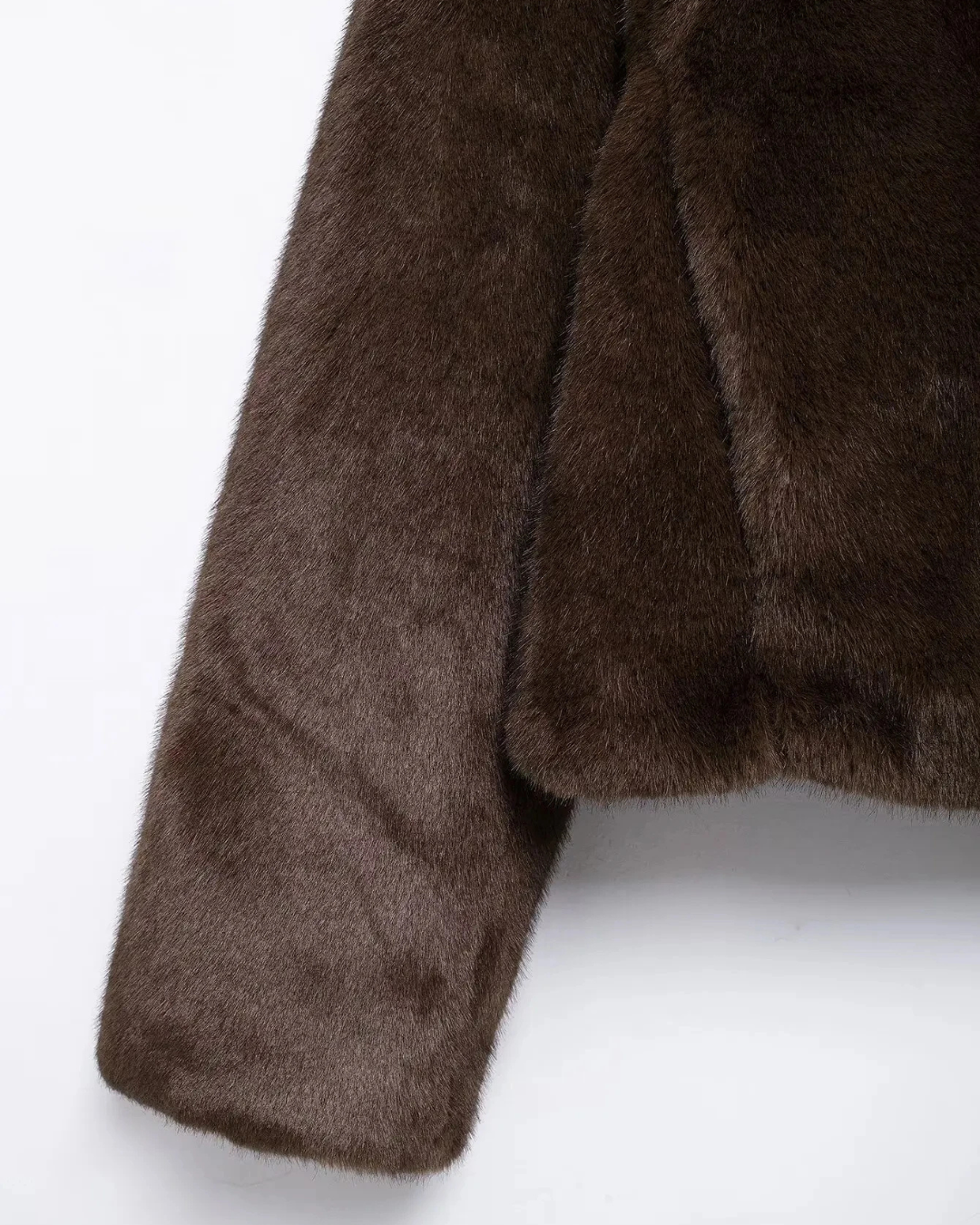 Elegante Korte Bruine Nepbont Jas voor Dames