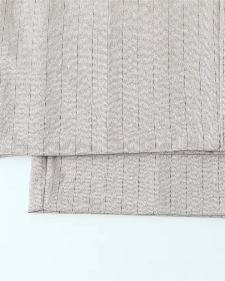 Gestreepte Beige Wijde Pijpen Pantalon voor Dames