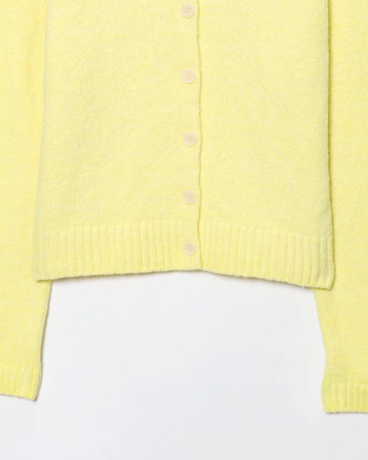 Casual Geel Gebreid Vest Met Knopen voor Dames