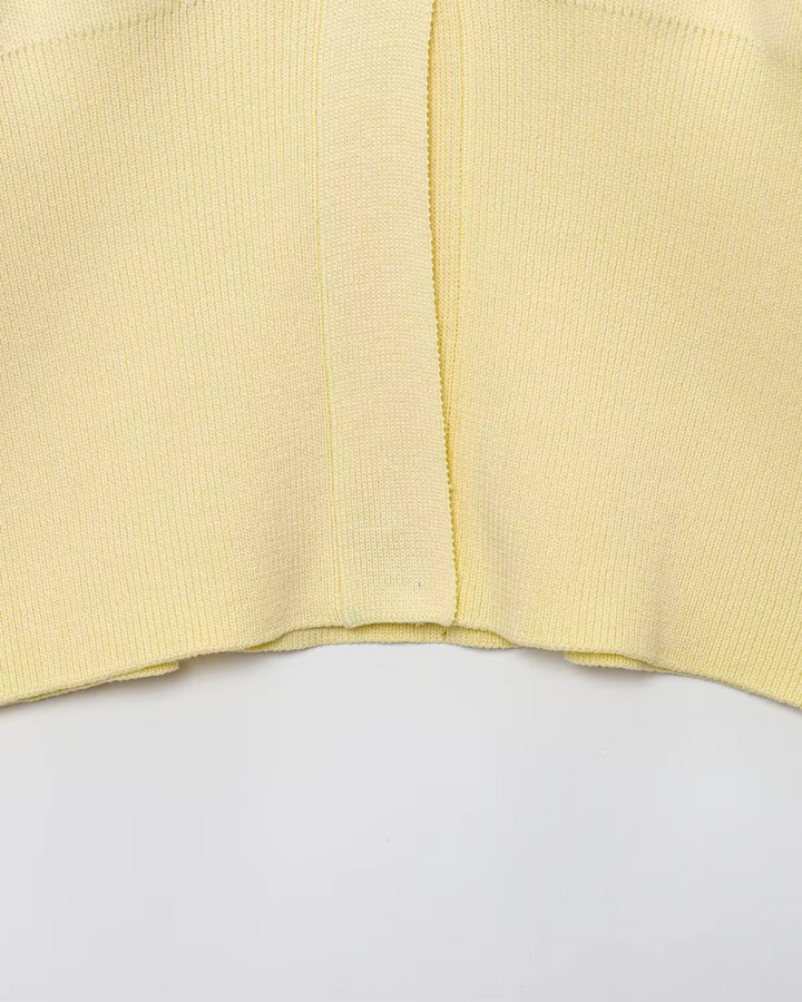 Elegante Gebreid V-hals Vest met Lange Mouwen voor Dames