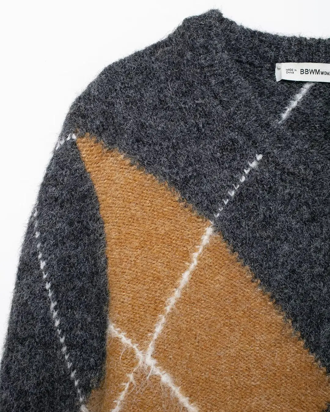 Stijlvolle Geruite Trui met V-hals voor Dames