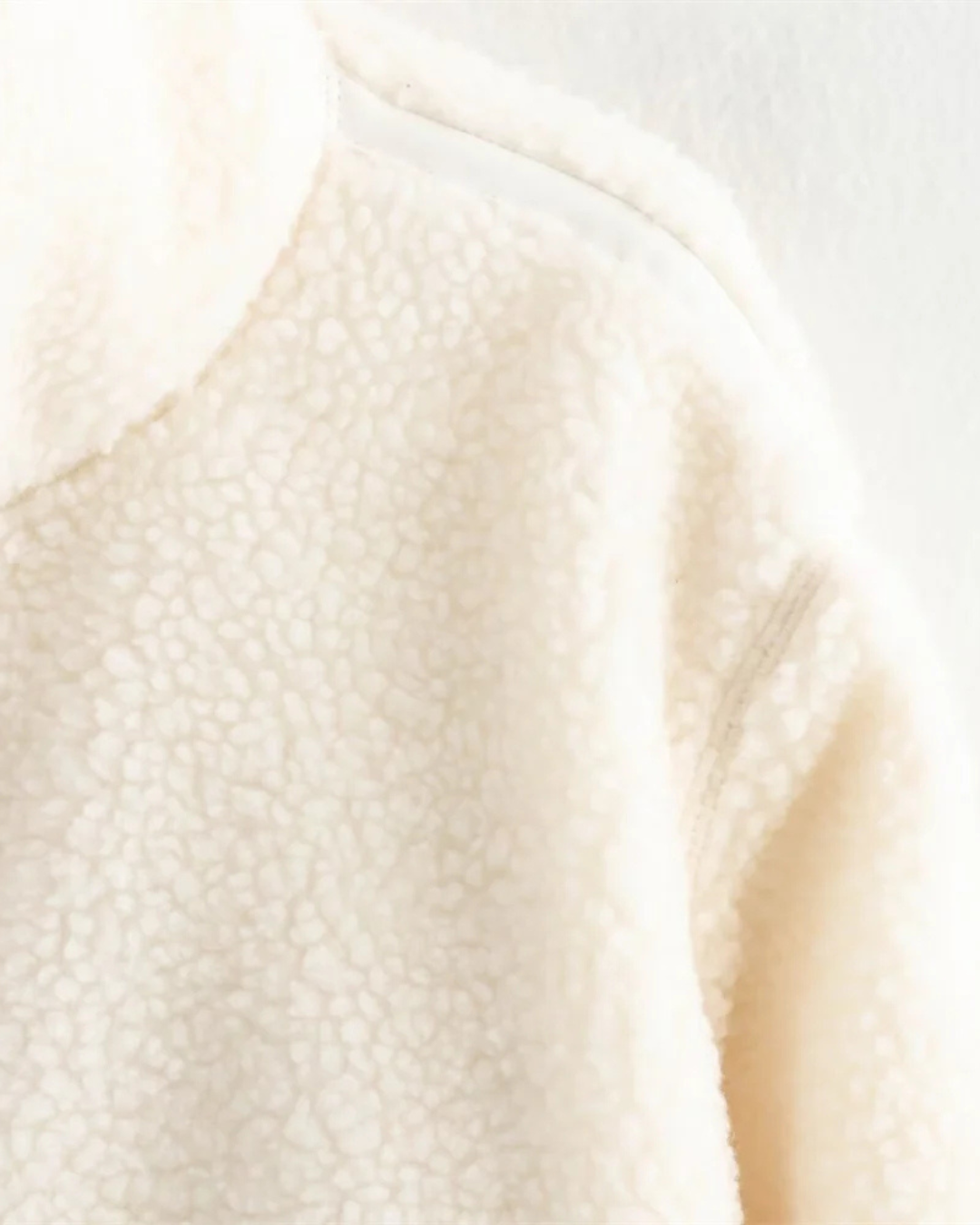 Witte Oversized Teddy Fleece Jas voor Dames