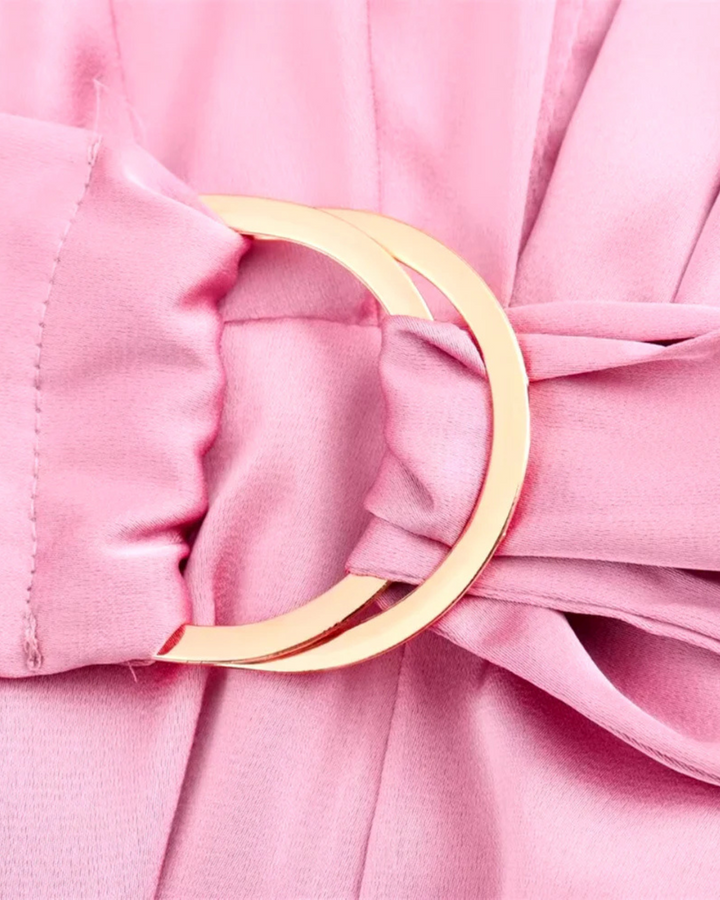 Roze Satijnen Elegante Dames Jumpsuit