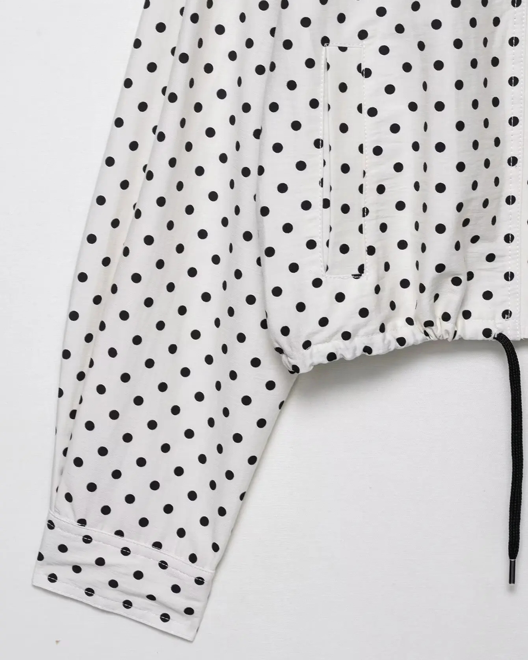 Polka Dot Herfstjas met Rits en Zakken voor Dames