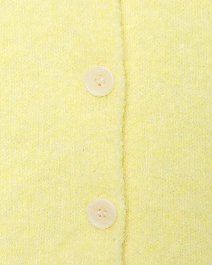 Casual Geel Gebreid Vest Met Knopen voor Dames