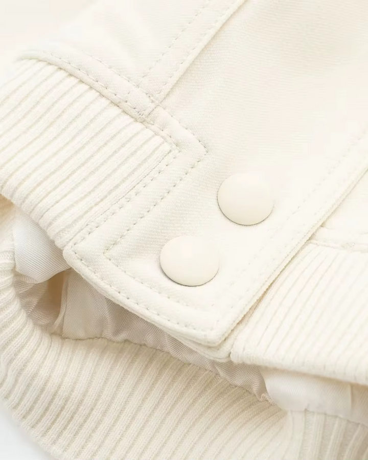 Elegante Witte Bomberjack voor Dames