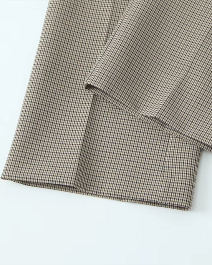 Geruite Hoge Taille Pantalon met Rechte Pijpen en Bijpassende Riem voor Dames