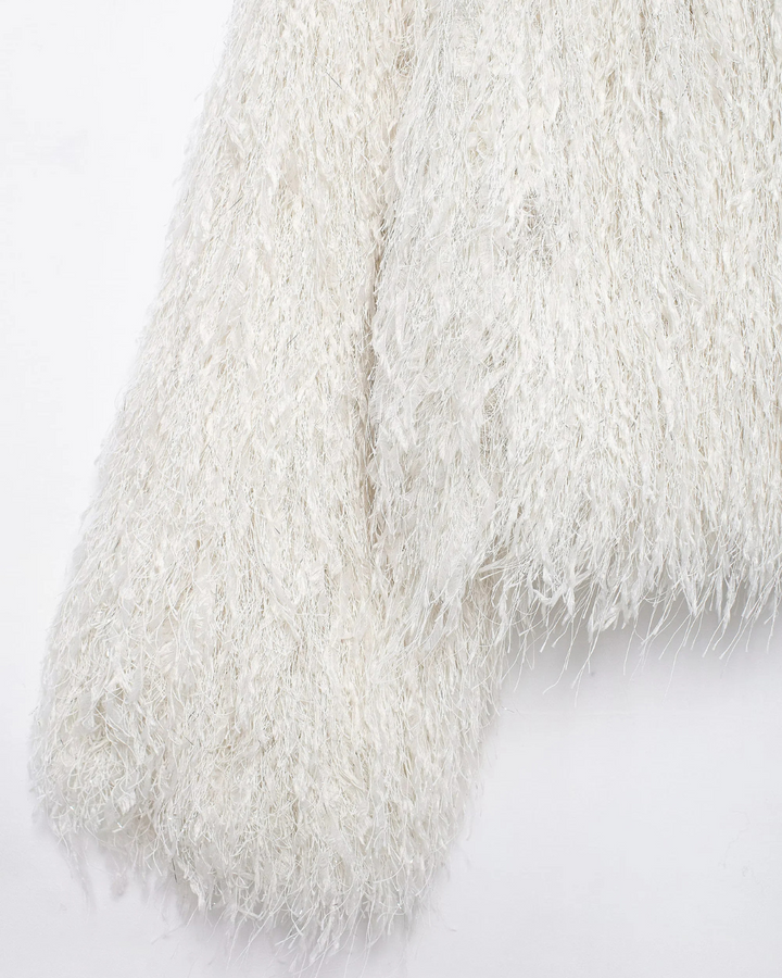 Elegante Cropped Jas van Zacht Pluche Nepbont voor Dames