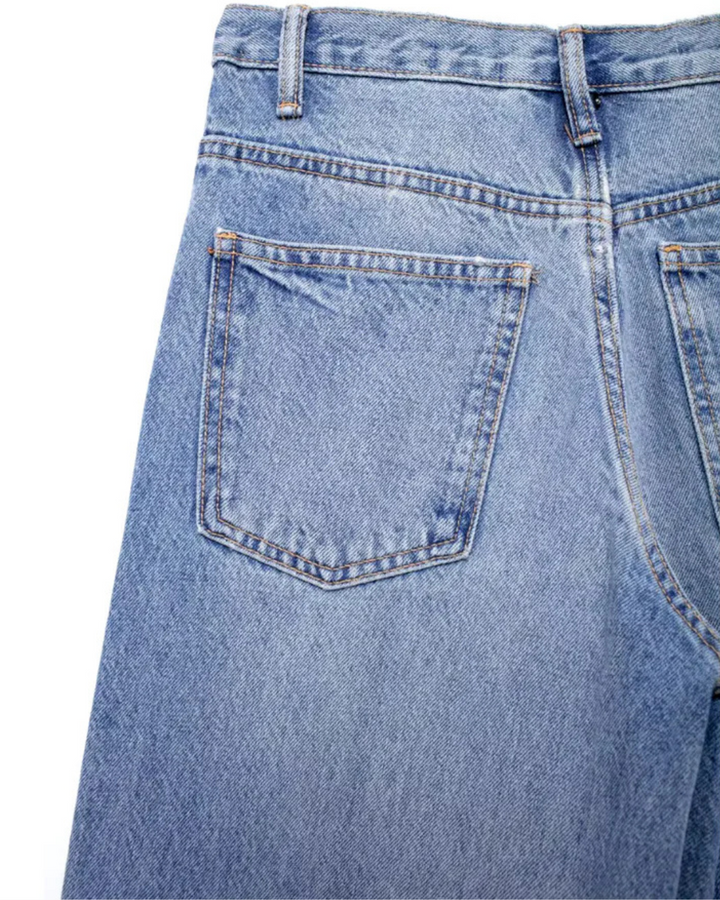 Stijlvolle Wijde Jeans Met Kromme Tailleband voor Dames