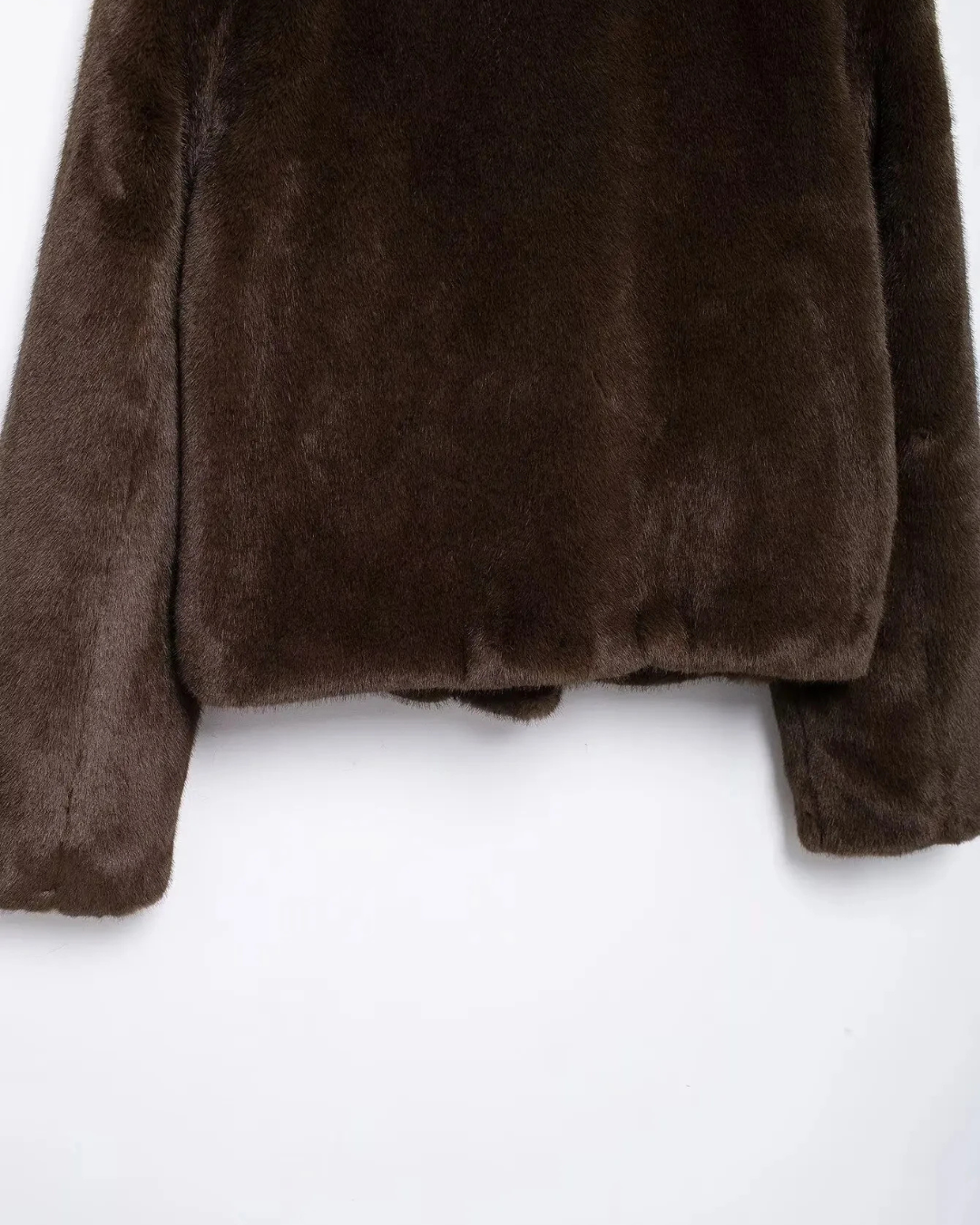 Elegante Korte Bruine Nepbont Jas voor Dames