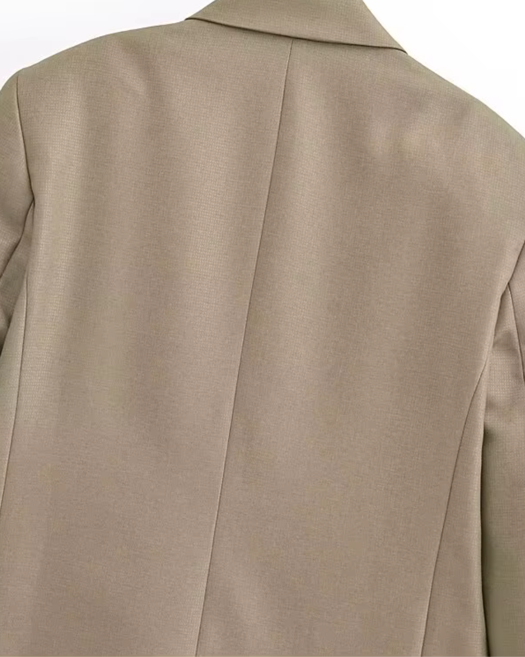 Stijlvolle Chique Beige Blazer en Wijde Pijpen Broek Set voor Dames