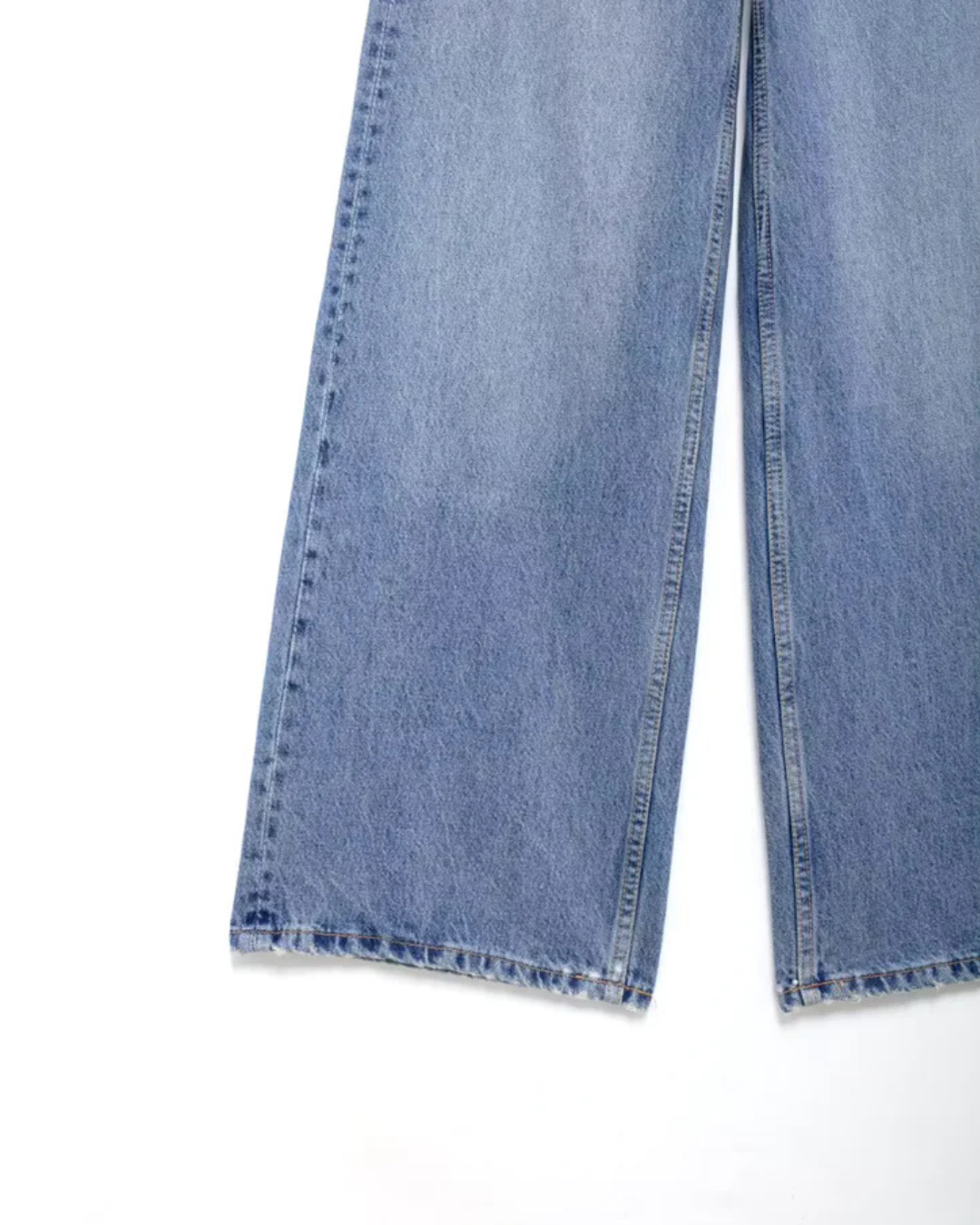 Stijlvolle Wijde Jeans Met Kromme Tailleband voor Dames