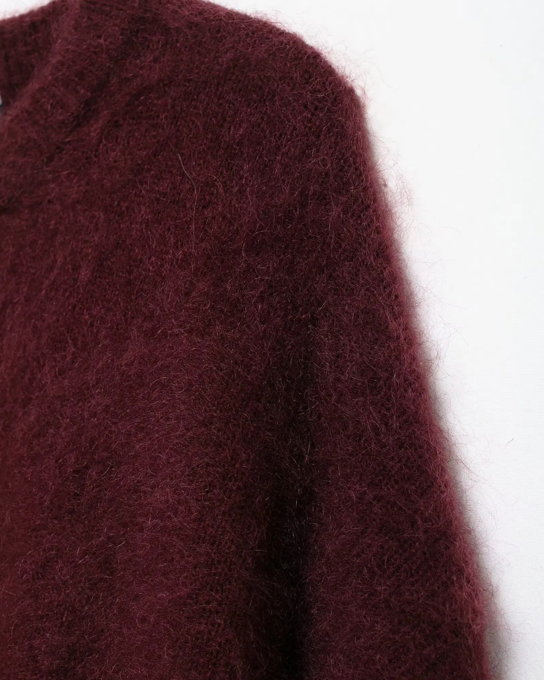 Warme Bordeaux Rode Gebreide Trui voor Dames