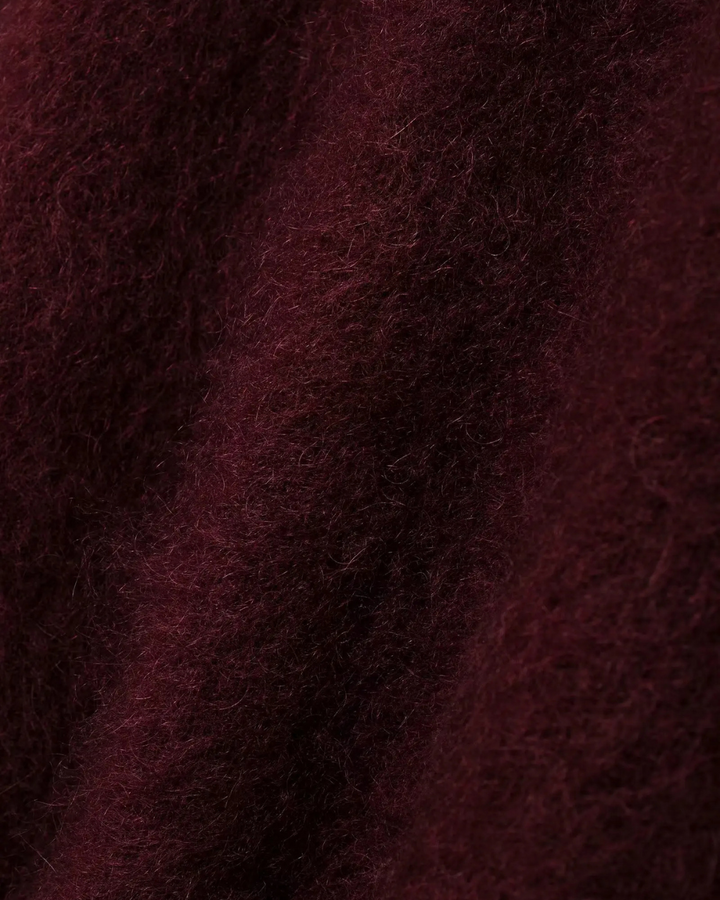 Warme Bordeaux Rode Gebreide Trui voor Dames