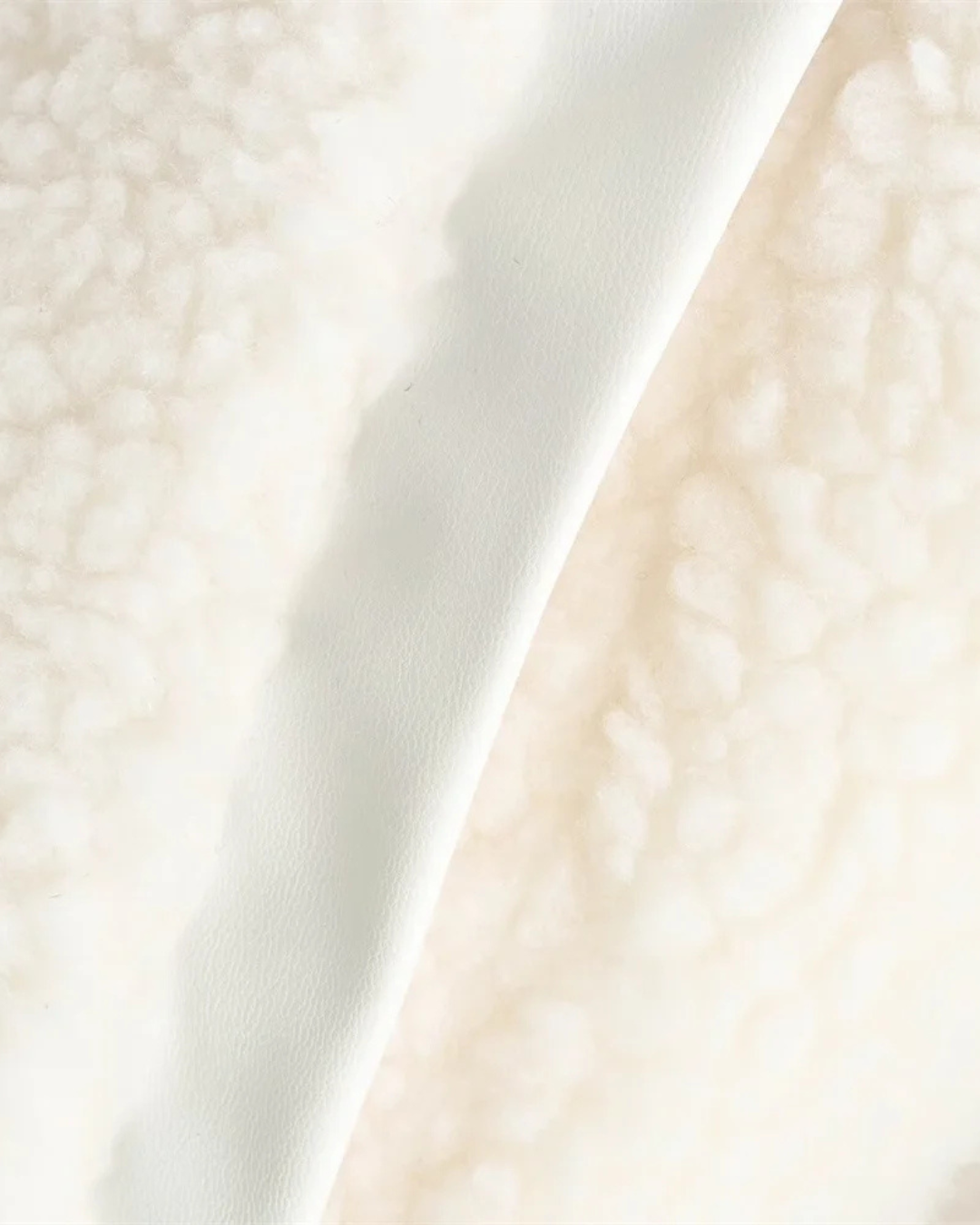 Witte Oversized Teddy Fleece Jas voor Dames